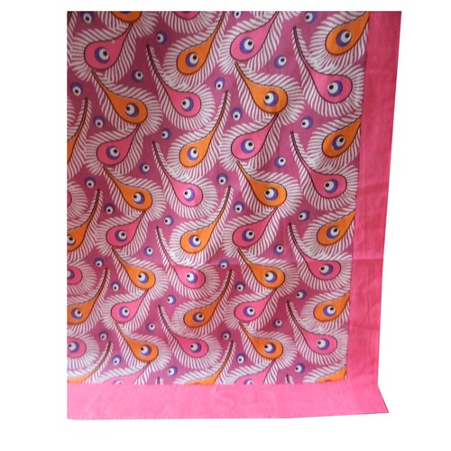 Tagesdecke Pfauenfeder pink 230x210cm Baumwolle Überwurf Wandbehang - Picture 3 of 3