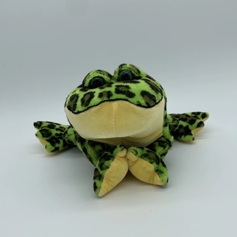 Webkinz Frog Plush Green & Yellow  With Spots Bullfrog Stuffed Animal 8” NO CODE - Image 3 of 4