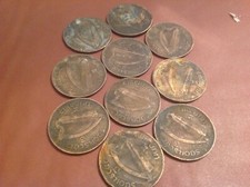 10 Eire 1 pingin coins 1928x4, 1931x2,1933x2,1935/37