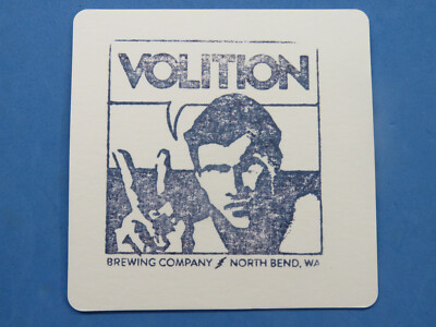 Beer Handmade Blue Brewery Coaster ~ VOLITION Brewery ~ North Bend, WASHINGTON
