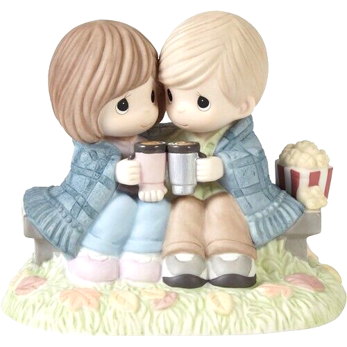 ღ New PRECIOUS MOMENTS Figurine I'M WRAPPED IN YOUR LOVE Popcorn Camping Coffee - Picture 2 of 6