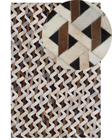 Rechteckiger Teppich Aus Leder Braun/Grau 160 X 230 Cm Moderner Stil Tuglu