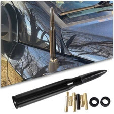 Universal 5.5" Screw Black Car Bullet Style Antenna Aluminum Radio FM Antena NEW