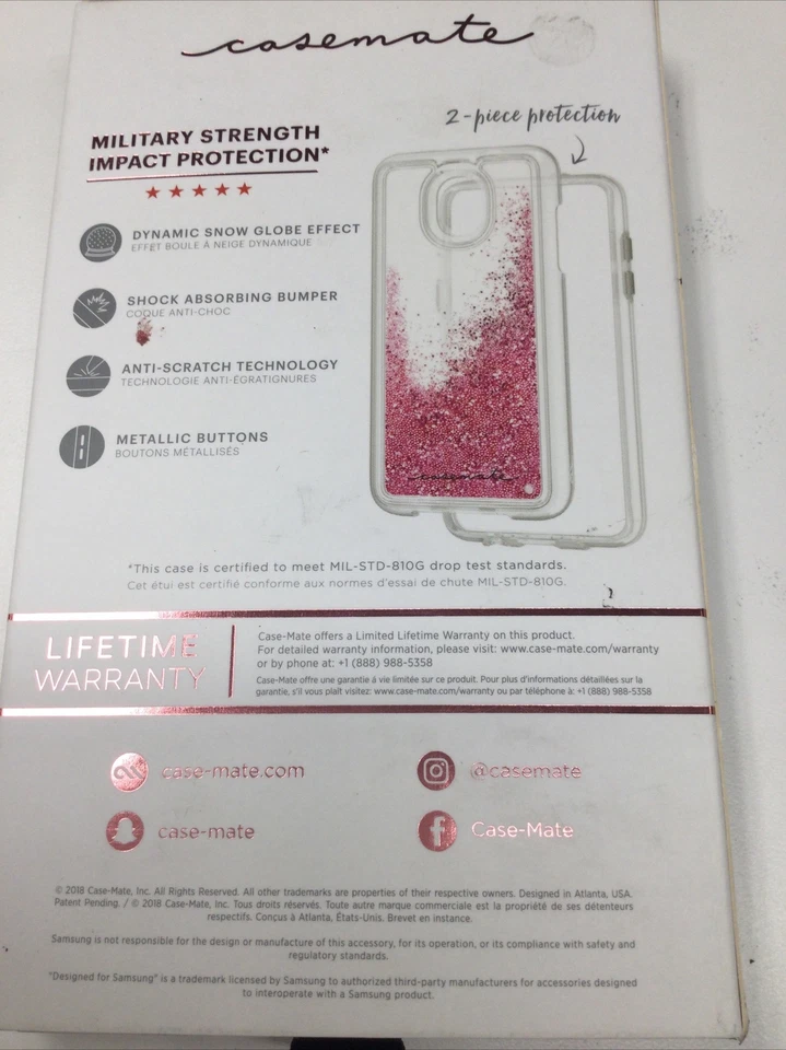 Case-Mate Waterfall Case for Samsung Galaxy J3 2018 (3rd Gen) - Rose Gold - Image 2 of 2