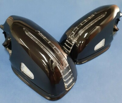 TWO ARROW LED BLACK DOOR MIRROR COVERS FOR 2007-2009 MERCEDES BENZ W211 E-CLASS