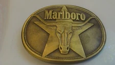 Philip Morris Inc.1987 Solid Brass MARLBORO Belt Buckle made in USA