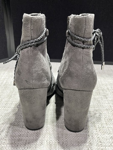 Rialto Mila SZ 9M Women’s Open Toe Booties Gray Block Heel Shoes - Picture 6 of 9