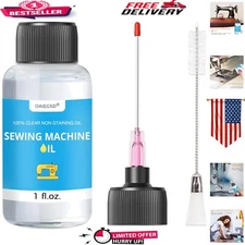 Clear Mineral Oil Lubricant for Sewing Machines with Precision Applicator 1oz