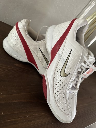 NWOB Nike Zoom Air XDR Heat Block Tennis Shoes Pearl White W/Red/Silver 9.5M - Picture 2 of 13