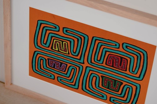 Orange And Turquoise Classic Design Mola - Picture 6 of 10