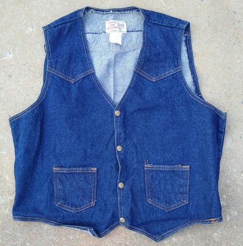 Vintage Denim Vest Size XL Saddle King 