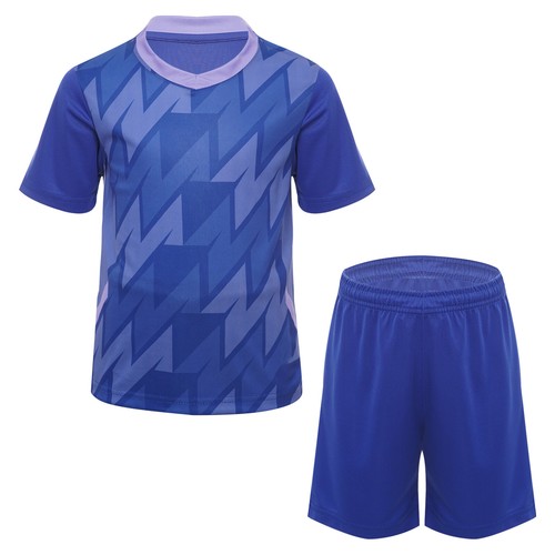 Kids Boys Uniform Gym T-shirt Geometric Print Sport Suit Baseball Sportswear - Picture 8 of 55