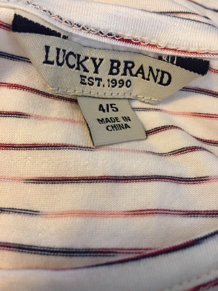 Top de moda manga corta Lucky Brand para niñas talla 4/5 - Anouk Whisper blanco  Foto 4 de 4