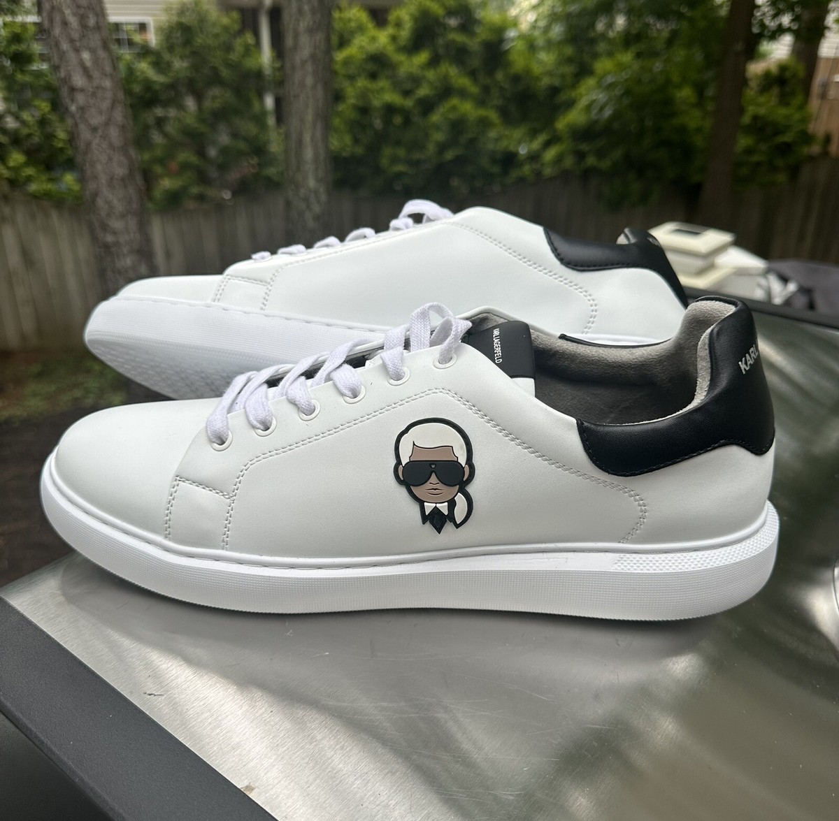 🔥NEW SIZE 13- Karl Lagerfeld Paris Men's Sneakers Karl Head White