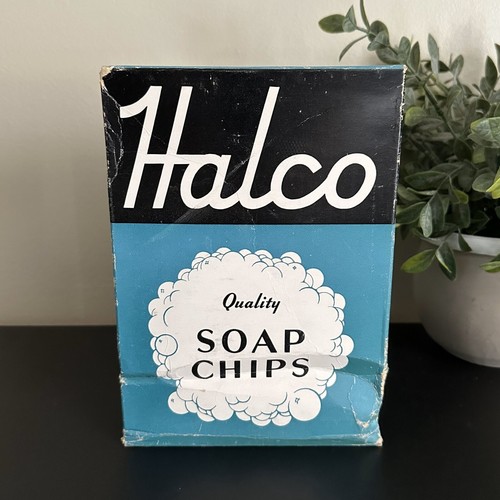 Vintage HALCO Quality Soap Chips Household Flakes Laundry Dishes Halle Bros 50s? - 第 1/5 張圖片