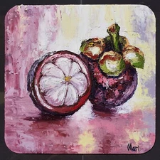 Exotic Fruit Painting Original Palette Knife Impressionist Style Kitchen Decor