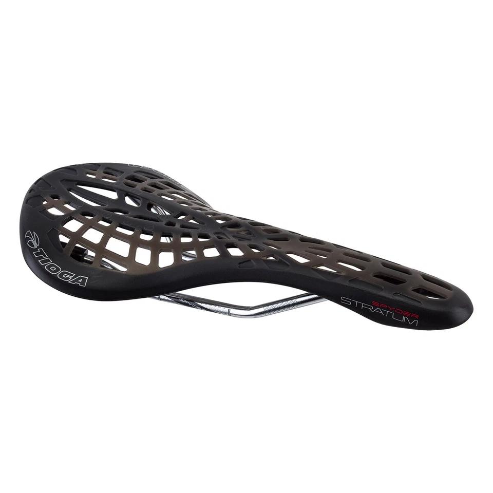 Tioga Spyder Stratum Saddle: Chromoly Rails, Black/Black Smoke Cover - Image 4 of 4