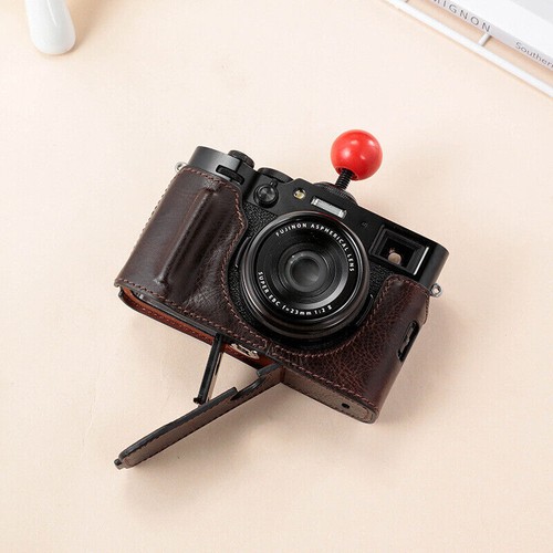 Echtleder Halbkamera Etui Handarbeit Tasche Cover für Fujifilm X100vi - Bild 10 von 18