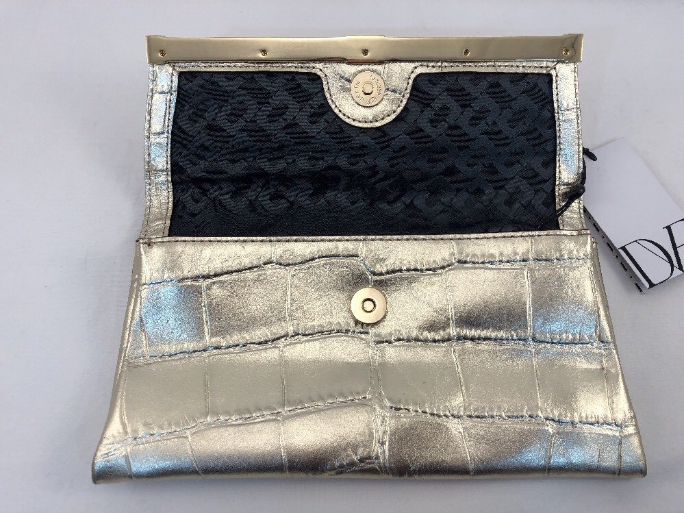 NWT Dvf Diane Von Furstenberg 440 Envelope Clutch Metallic