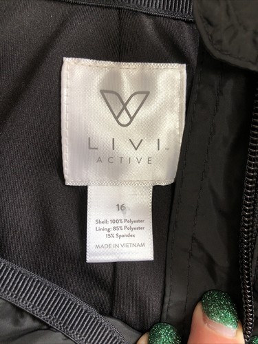 Livi Active Black Jacket 16 Boxy Athletic Workout Zip Up Plus Size - Picture 7 of 11