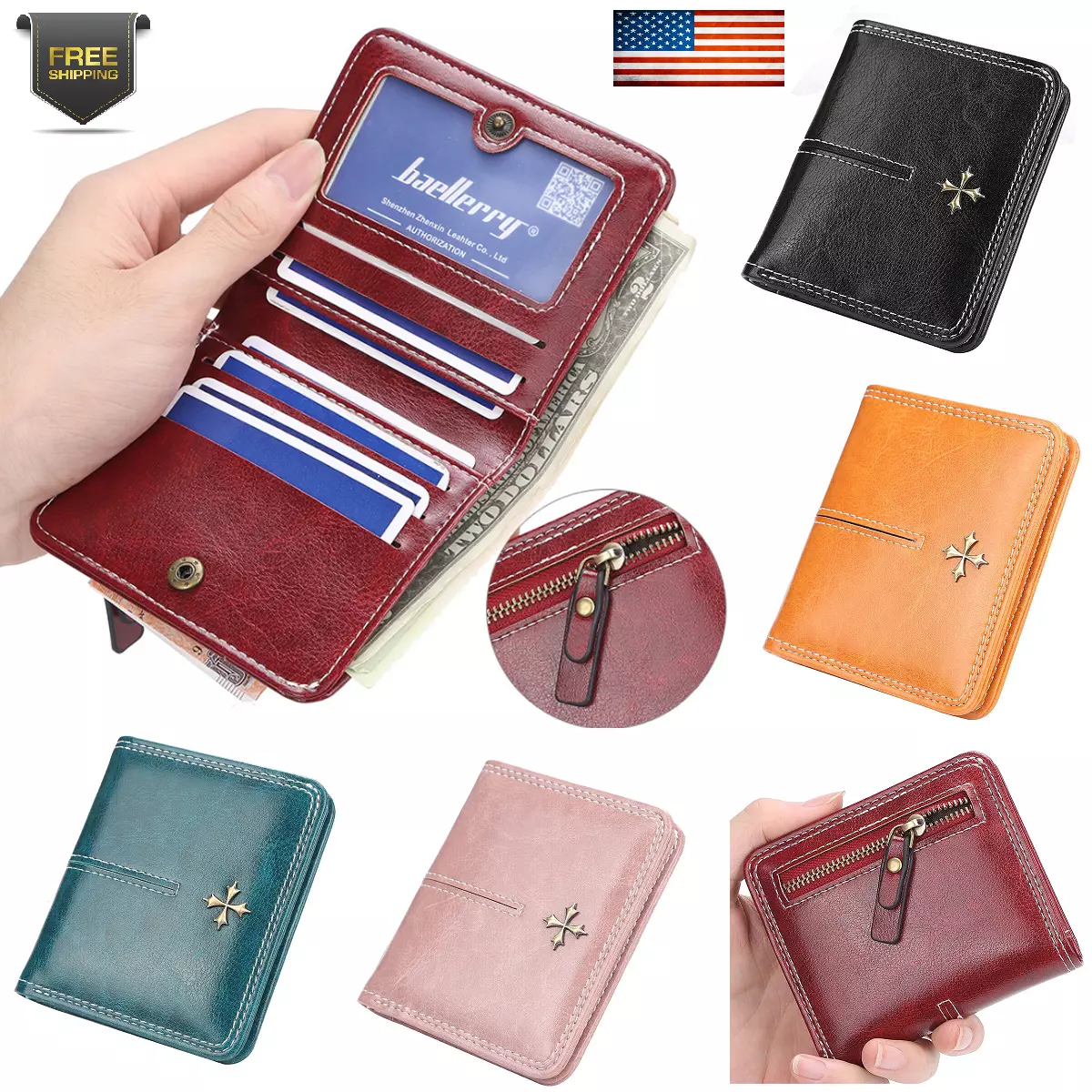 satélite Monica inquilino Billetera de Cuero Elegante para Mujer Mini Cartera Monedero Porta Tarjetas  ID | eBay