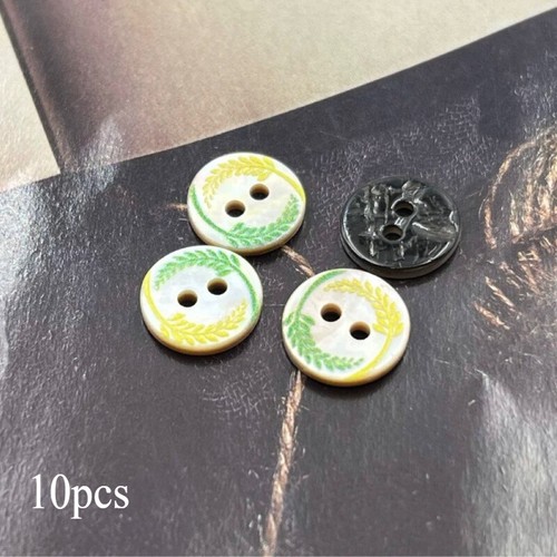 10pcs Natural Shell Flat Button 2-hole Garment DIY Shirt Sewing Craft 11.5mm - Picture 8 of 8