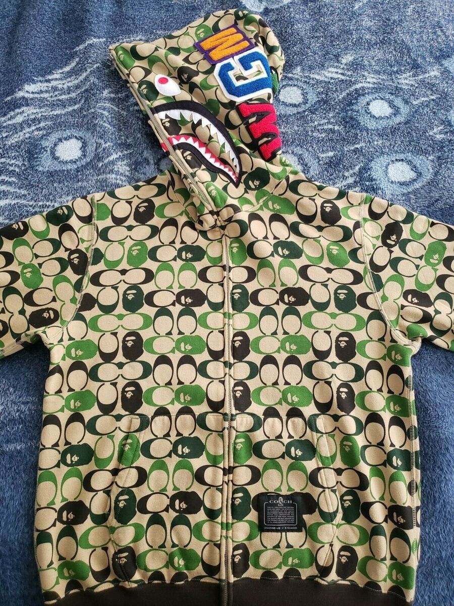 BAPE X COACH SHARK FULL ZIP HOODIE