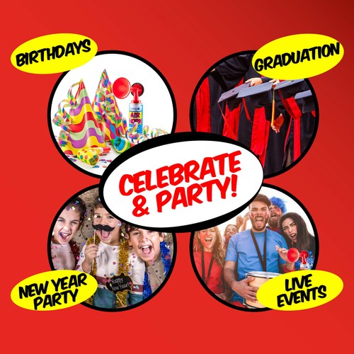 10X Air Horn Sporting Events Special Occasions Parties Fun Loud 23g Value Set - Picture 10 of 12
