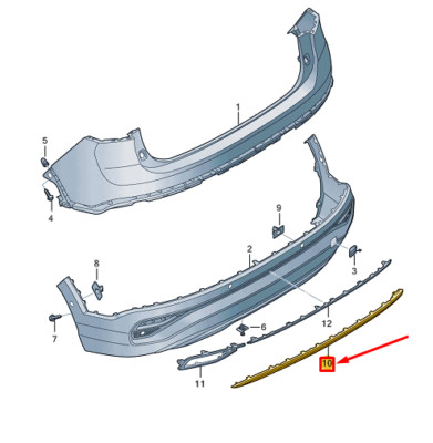 VW TAIGO CS Rear Bumper Underrun Bar 2G78075312UC NEW GENUINE | eBay