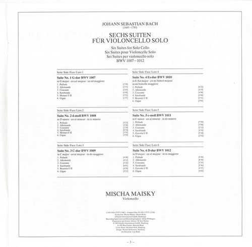 3LP Box DGG 415416 BACH 6 Cello Solo Suites MISCHA MAISKY 1985 Digital Recording - Picture 2 of 3
