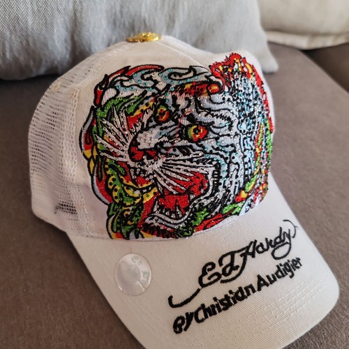 Sombrero rojo Don Ed Hardy de Christian Audigier con tigre azul - Imagen 4 de 16