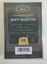100 Plastic PENNY SLEEVES for 3x4 Top Loaders - Cardboard Gold NEW 