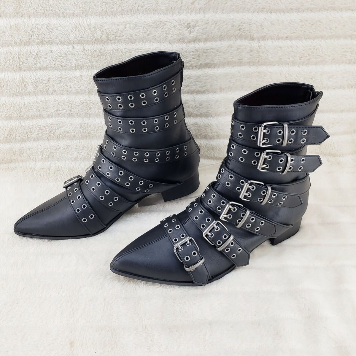 Wicked Warlock 70 Multi Strap Winklepicker Ankle Boots Mens Wicked Warlock 70 Multi Strap Winklepicker Ankle Boots Mens