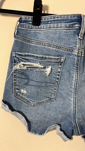 NWT! American Eagle Outfitters Stretch High-Waisted Denim Shortie Short Size 6 - Picture 7 of 10