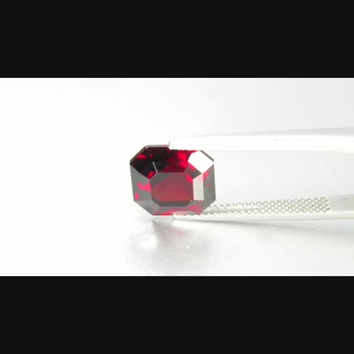 6.60Cts Natural Delightful Red Color Almandine Garnet 10mmAsscher Cut Loose Gem - Video 1 of 1