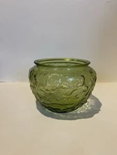 Vintage Green Crinkle Glass Bowl/Vase Made By E.O. Brody Co. USA