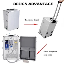 Portable Mobile Dental Delivery Unit System Suction with Air Compressor Motor 4H