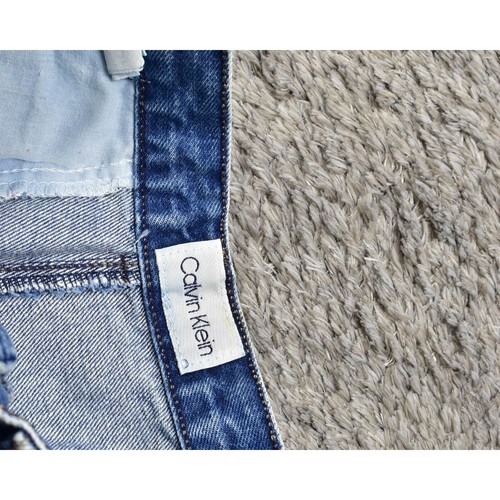 Calvin Klein Women's Size 10 Straight Jeans Blue Cotton Zip Solid Pleated - Picture 6 of 8