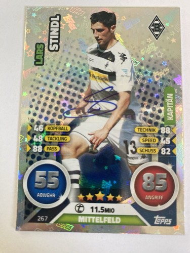 Match Attax Lars Stindl Autograph Issue Topps Certified Bundesliga 2016/17