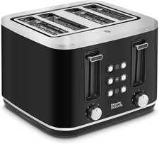 Morphy Richards Motive 4 Slice Toaster Black 7 Setting Reheat Defrost 242801