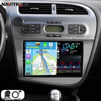 DAB+ 4+64G Android 15 Autoradio CarPlay GPS NAVI Für Seat LEON MK2 1P1 2005-2012 - Bild 1 von 4