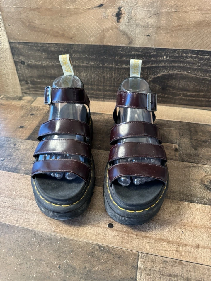 Dr Martens Blaire Vegan Burgundy Strap Doc's Platform Lightweight Sandals US 7 - Image 4 of 4