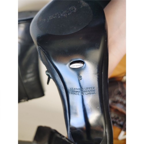 Tony Bianco Boots Ankle Stiletto Leather Sz 6 Black 4.5" Heel - Picture 5 of 8