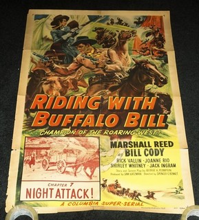 ORIG 1954 RIDING WITH BUFFALO BILL ONE SHEET MOVIE POSTER 27"X41" MARSHALL REED
