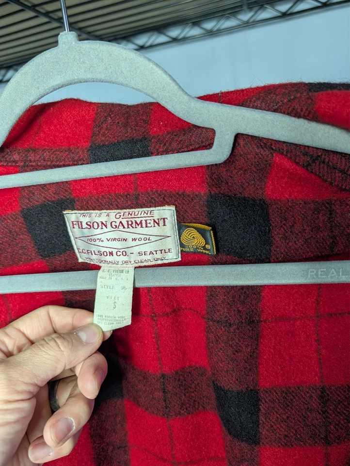 Filson Mackinaw Wool Cape Coat–80s Time Capsule-Buffalo Plaid-Tagged S/Fits M - Image 2 of 4