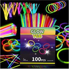 100PCS Glow Sticks Bulk Party Pack, Halloween Glow Sticks for Kids Camping, Glow