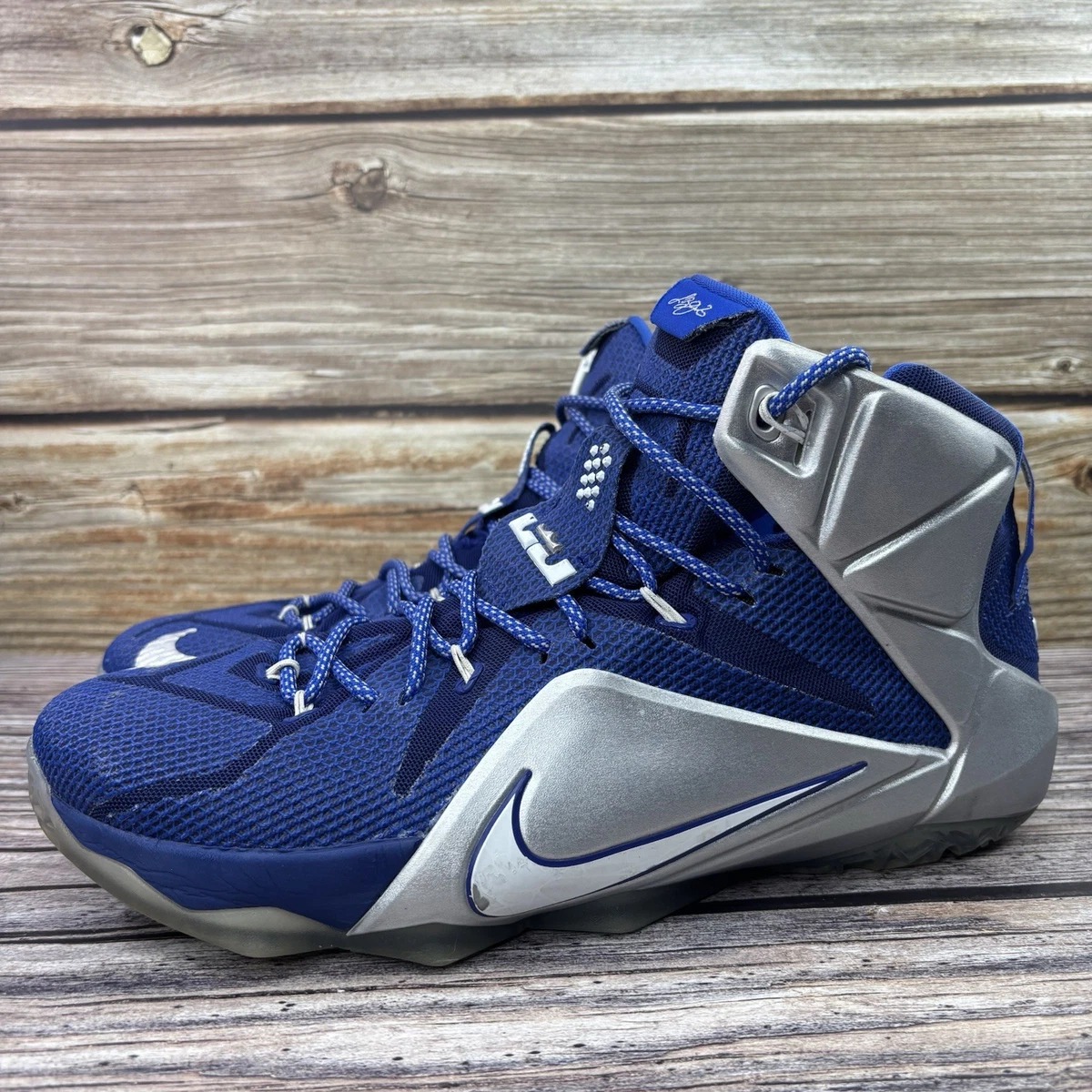 Nike LeBron 12 What If Blue Silver Size 13 Men\'s Basketball Shoes 684593-410 4.jpg main image 2