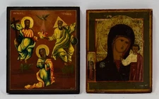 19th century – old icons, set of 2 pieces, 8.7 x 7.5 in / 8.5 x 6.5 in