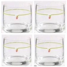 Set 4 Corelle By Corning STRAWBERRY SUNDAE Old Fashioned Rocks Glasses 10oz 🍓