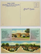 Coral Court Motel Cottages Route 66 St. Louis MO Ultra-Modern Linen Postcard